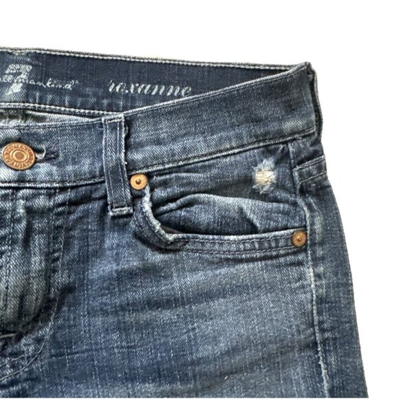 7 For All Mankind Roxanne Women's Jeans Size 25 medium wash 33 inseam - Picture 5 of 12